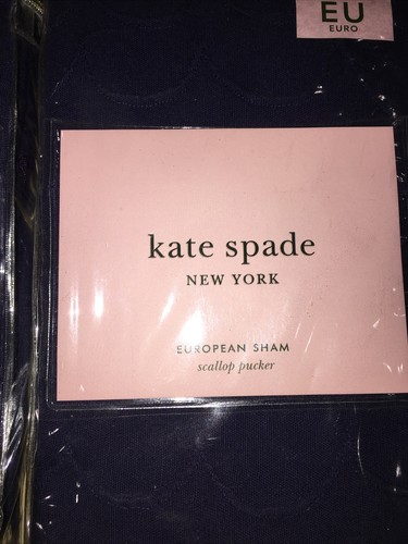 Kate Spade 2 Stück PUCKERED EURO SHAM SCALLOP NAVY BRANDNEU IN VERPACKUNG WUNDERSCHÖN - Bild 2 von 7