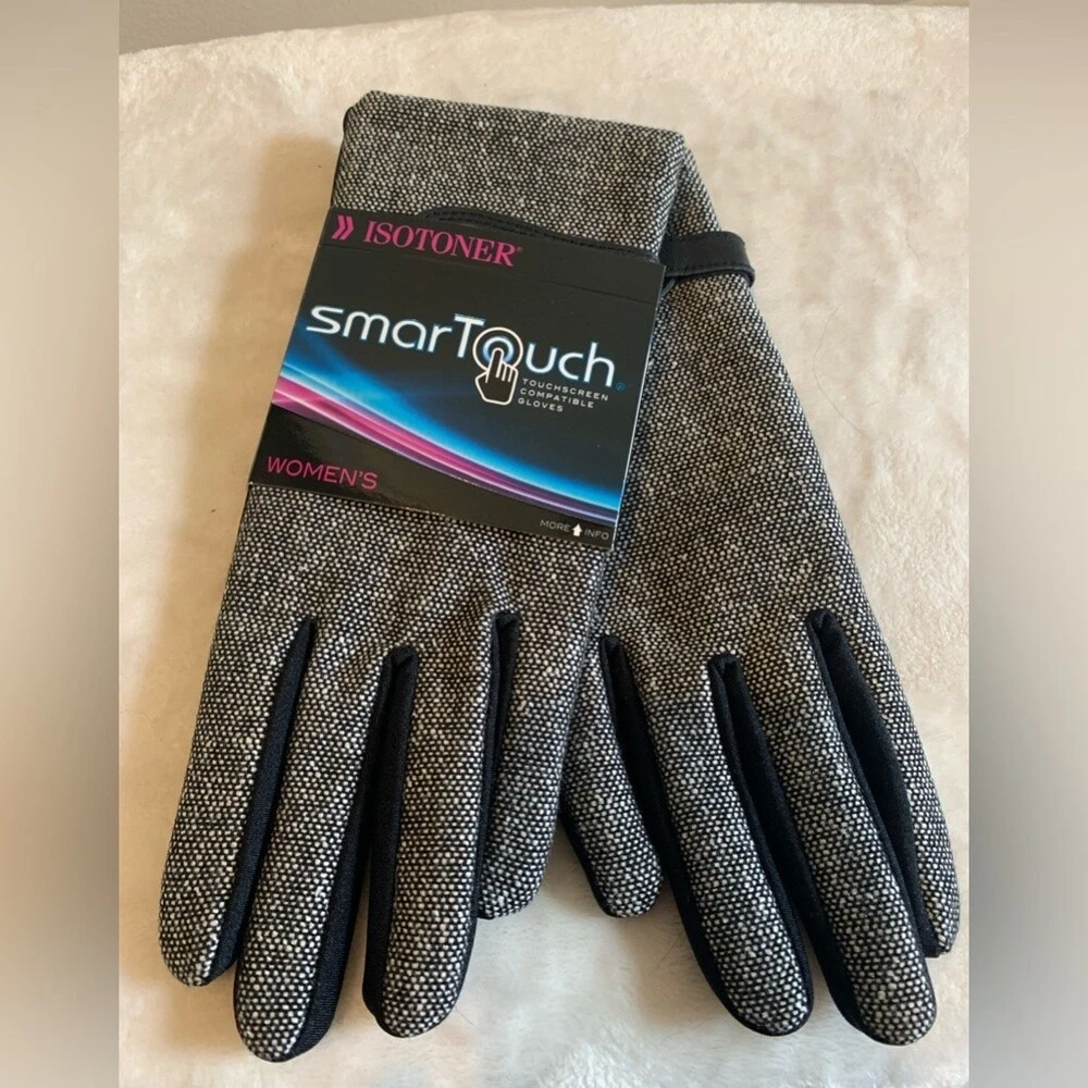 Women Smart Touch Gloves Winter Warm Snow Gray Black NWT Touchscreen Compatible