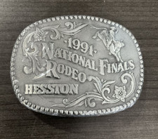 Bull Riding NFR 3 1/2" Belt Buckle 1991 New National Finals Rodeo Hesston Cowboy