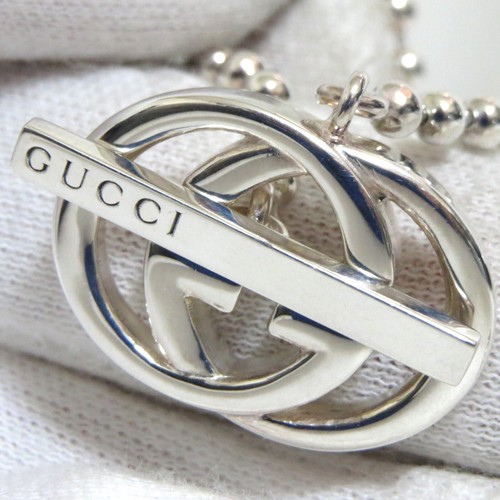 Auth Gucci Double G Britt Toggle Necklace Sterling Silver Good in Box 2024 Model - Picture 6 of 23