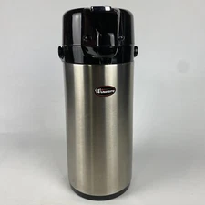 Winware Winco 2.5 Liter Glass Lined Airpot Push Button Rotating Base APSK-725