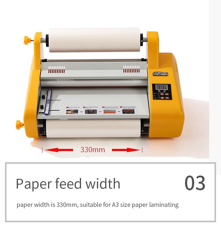 A3 Four Rollers Hot Roll Laminating Machine Photo Film Laminator 220V/110V