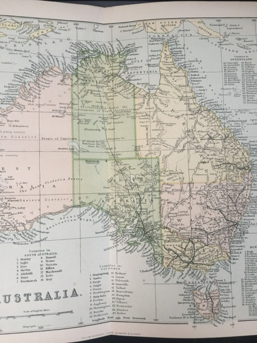 Antique 1870s Australia Map Print | Fold-Out Physical Geography Plate - Picture 3 of 10
