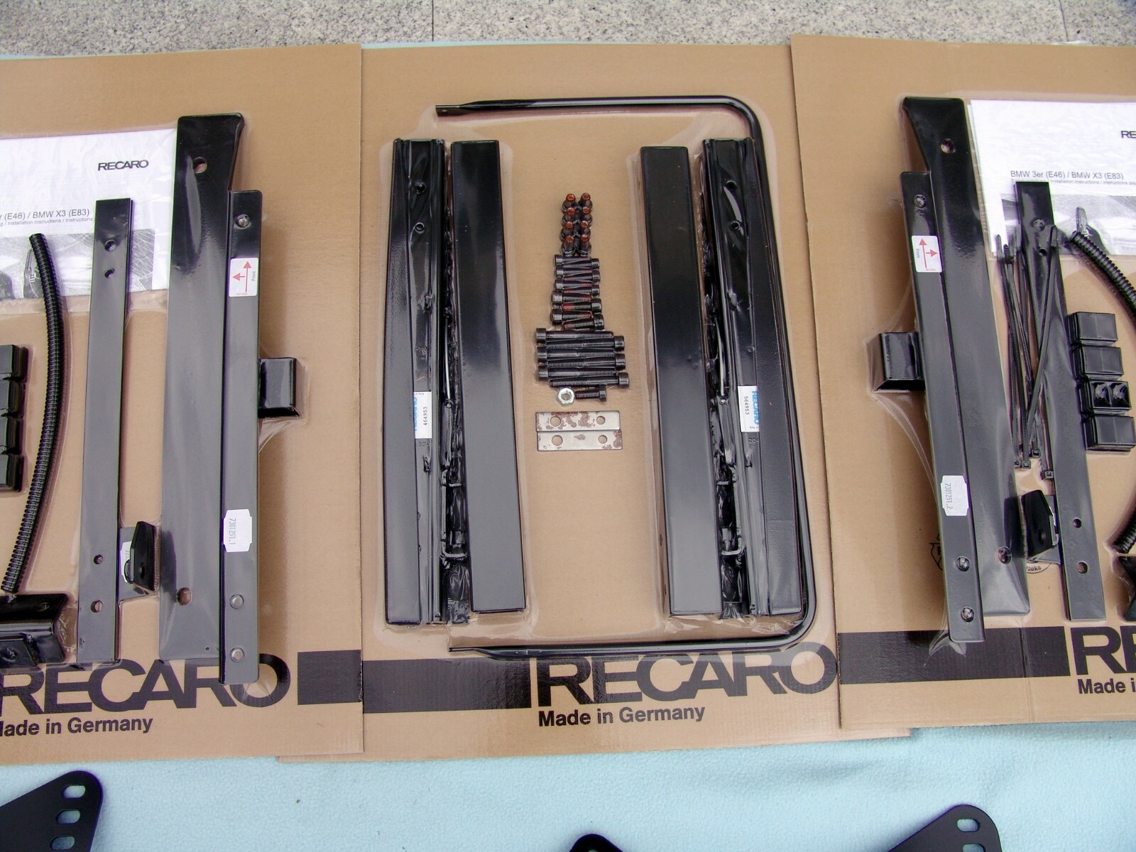 ORIGINAL RECARO BRACKETS WITH SLIDERS FOR SPORTSTER CS SEATS, BMW E46