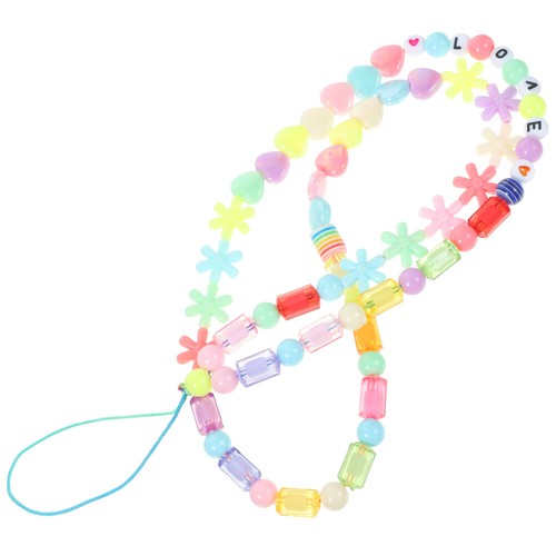 Phone Chain Phone Lanyard Strap Charm Phone Anti-lost Wristlet Beaded Phone - Zdjęcie 9 z 12