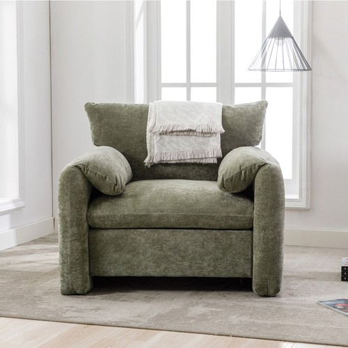 Chenille Oversize Armchair Accent Chair Single Sofa Lounge Chair for Living Room - Picture 3 of 20