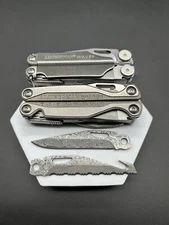 VG10 Damascus Blades for Leatherman Charge TTI/Wave+ - Knife & Serrated EDC