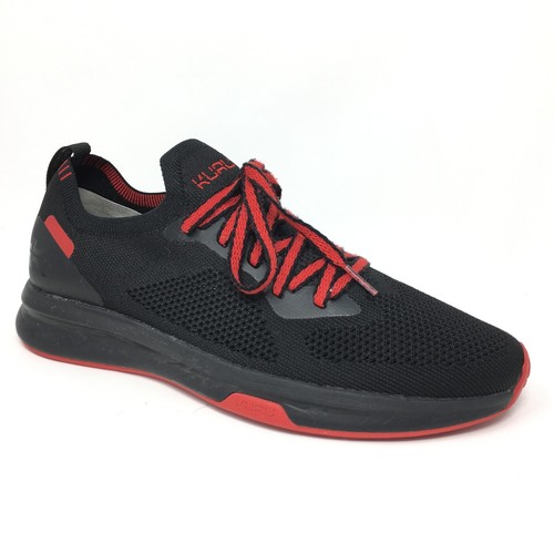 Kuru Flux Walking Shoes Sneakers Mens Size 9.5 Black Red Casual Comfort
