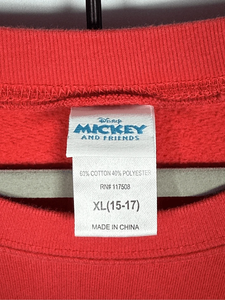 Винтажная женская толстовка Disney Mickey And Friends XL (15–17) с красным персонажем б/у в отличном состоянии - Изображение 4 из 4
