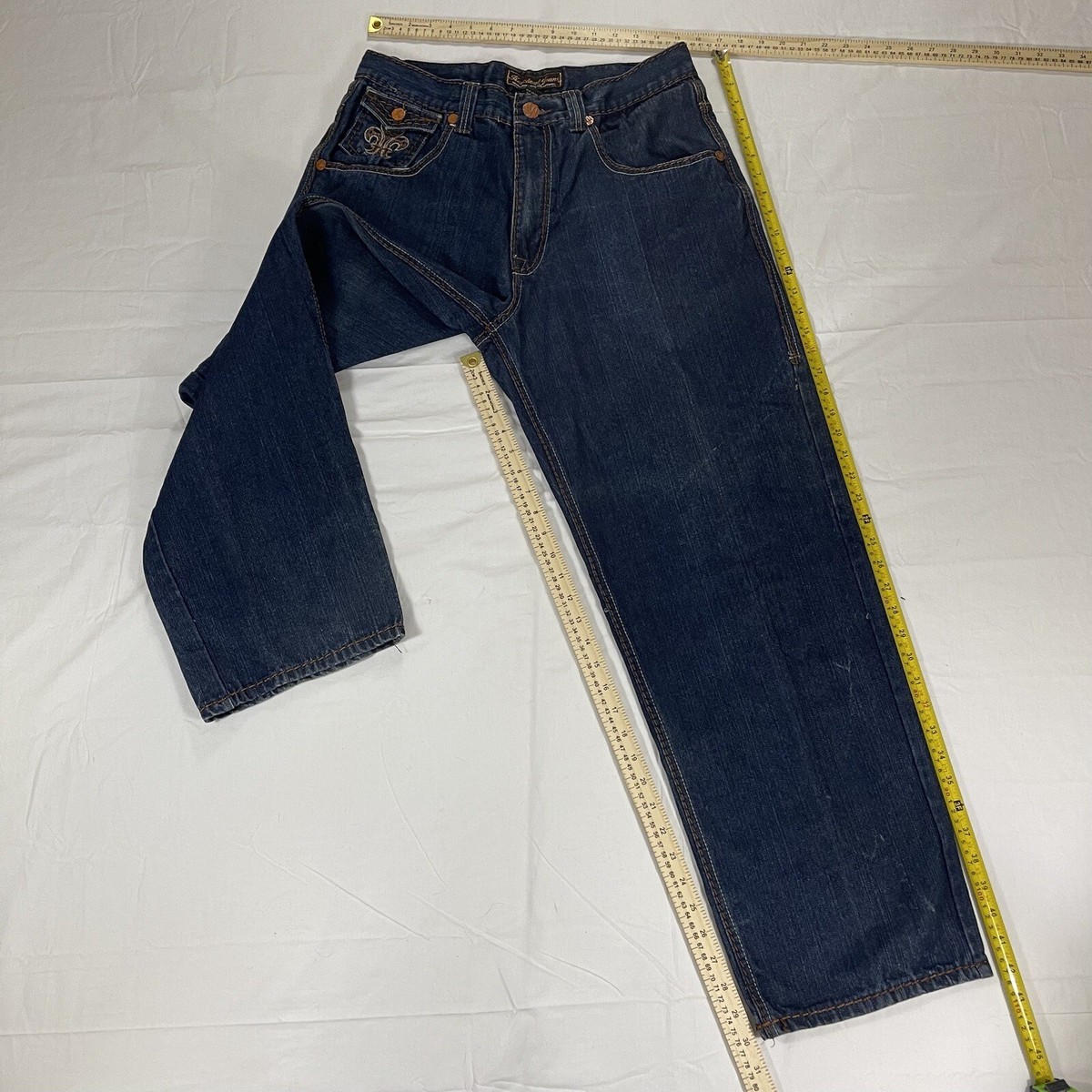 Knockout Jeans Men's 36x34 Denim Embroidered Flap Pocket Style
