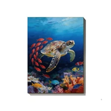 Modern Abstract Sea Turtle Landscape Wall Art Home Deco Handpainted Oil Painting