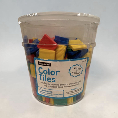 Learning Resources Square Color Tiles Counting Sorting Toy Set  in 4 color