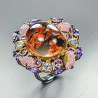 Fashion ring 25 ct Natural Ghost Quartz Ring 925 Sterling Silver Size 8 /R460895