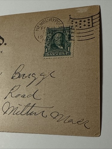 Mann süß Vergiss nicht zu schreiben Newbury RPPC Echtfoto Postkarte 1907 Vintage - Bild 12 von 13