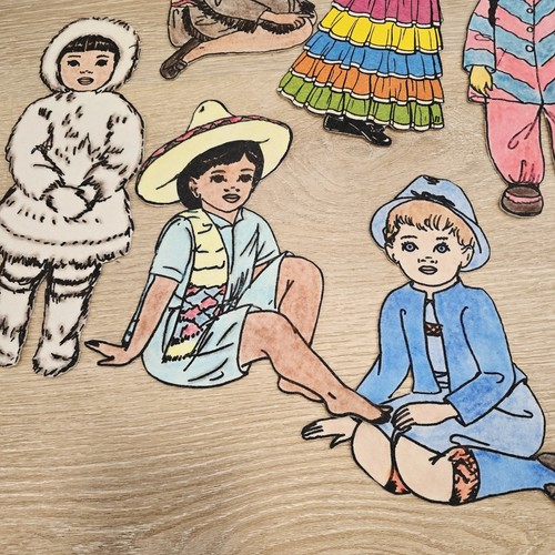 Flannelgraph Set Lot Of 9 Multicultural Characters Sizes 9-12" Children's - Picture 5 of 5