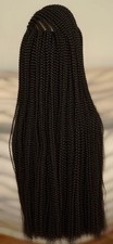 Stylish, 30 Inch, Braided, Jet Black, Mixed Blend Hair, Styled Ready To Go Wig