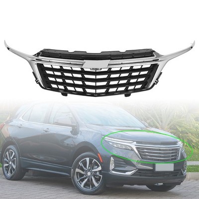 Fit For 2022 2023 2024 Chevrolet Equinox Front Bumper Upper Grille W/Chrome Trim