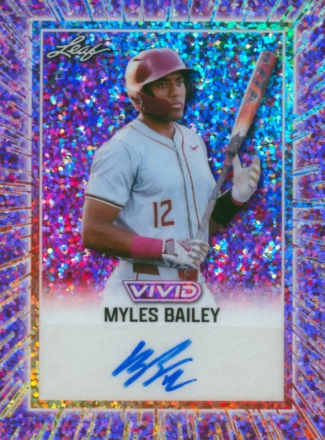 Myles Bailey 2025 Leaf Vivid Purple Sparkles Auto /7