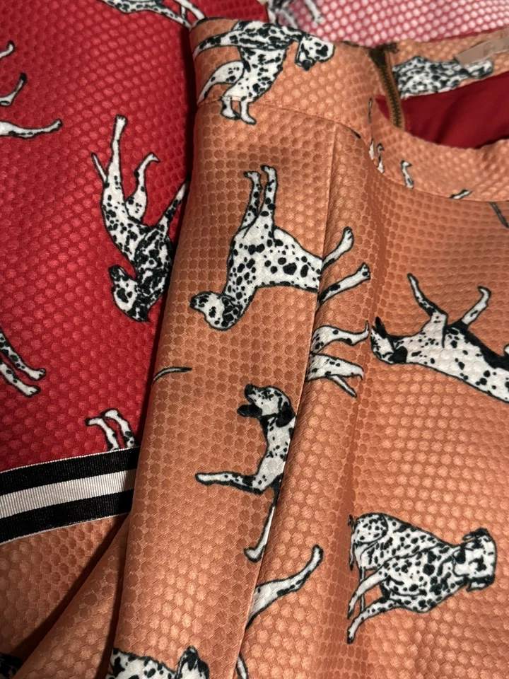 Saia Midi Anthropologie Hutch Dalmácia Rosa/Vermelho Tamanho 12 Fita Preta/Branca - Imagem 4 de 4