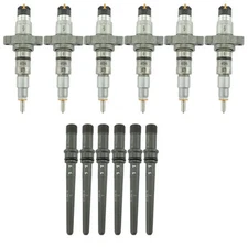 Industrial Injection Reman Stock Injectors w/Connecting Tubes For Dodge 5.9L