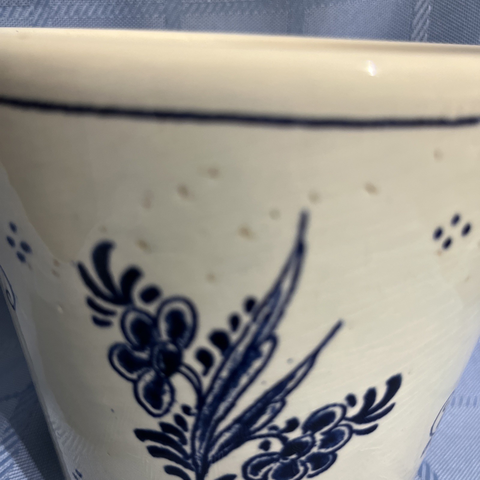 Vintage Delft Blauw Blue Hand Painted Planter Windmill 5" Holland Pottery