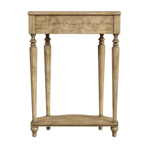 Ashby Demilune Antique Beige Console Table With Storage - Picture 5 of 7