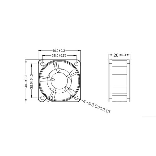 40mm Silent Cooling Fan 12V 2Pin Brushless Quiet for PC Computer Case 4020 DC - Picture 4 of 6