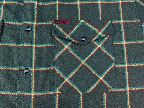 Dixxon Flannel Shirt Adult 3XL Black Flys Flysouljah Plaid Pearl Snap - Imagen 3 de 12