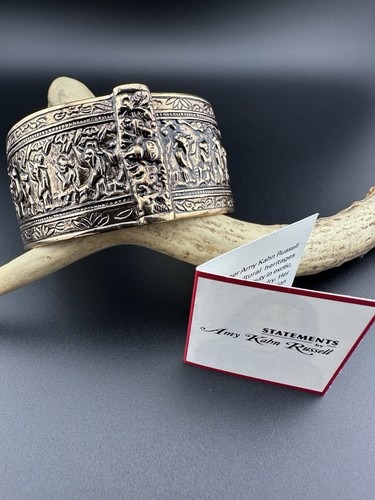 Neu mit Etikett Amy Kahn Russell schönes handwerkliches Bronze-Manschettenarmband - Bild 4 von 5