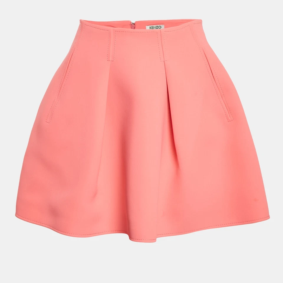 Mini-saia plissada rosa crepe Kenzo M