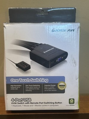 IOGEAR GCS24U)4-Ports External KVM switch VGA/USB New