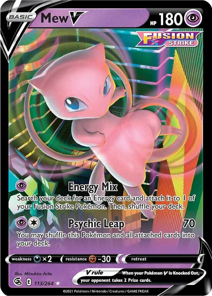 Mew V Holo Ultra Rare SWSH08: Fusion Strike 113/264 NM