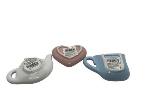 Target Bullseye Drop It Like Its Hot Tea BAG SPOON HOLDER Spill The Tea Set Of 3 - Picture 2 of 9