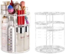 Clear Makeup Organizer 360° Rotating Adjustable Cosmetic Display Stand Large