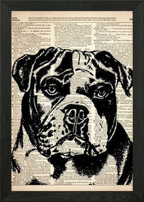 HUND ILLUSTRATION Gerahmtes Wandbild Poster Leinwanddruck Bild
