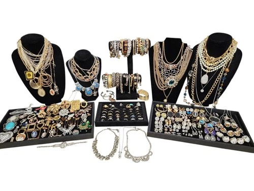 Vintage Sterling Silver and Costume Jewelry Lot - Swarovski Trifari Coro Monet