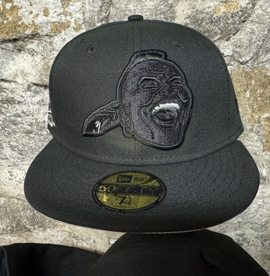 Milwaukee Braves Indian New Era Fitted 59Fifty 1957 World Series Custom BLACK