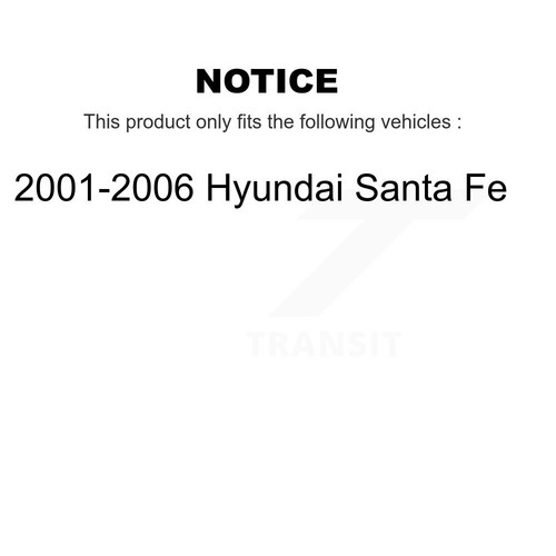 Front Rear Ceramic Brake Pads & Parking Shoes Kit For 2001-2006 Hyundai Santa Fe - Picture 2 of 12