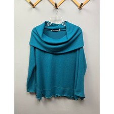 SOFT SURROUNDINGS Sweater Womens small blue cowl neck sweater Pullover