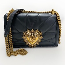Dolce & Gabbana Medium Quilted Black Nappa De...