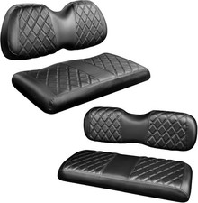 4PCS Golf Cart Diamond Seat Covers Kit,Front and Rear Seat Covers Fits for Ezgo/