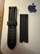 OFFICINE PANERAI OEM 24mm/22mm CINTURINO IN GOMMA NERO - NUOVO