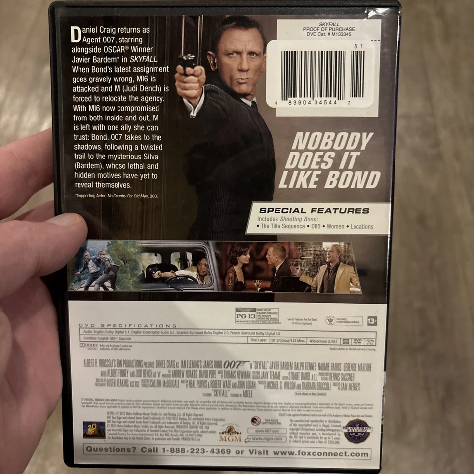 SKYFALL DVD No Slipcover Used - Image 2 of 2