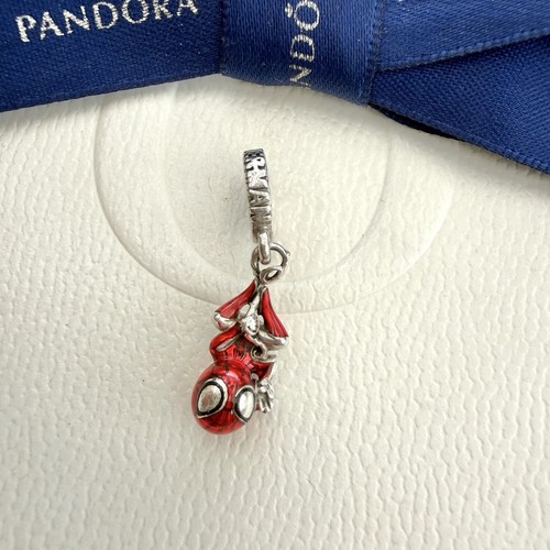 Authentic Pandora Silver Red Hanging Dangle Spider Man Red Charm ...