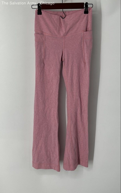 Athleta Girls Pink Pull-On Pockets Bootcut Leg Yoga Ankle Leggings Size XL