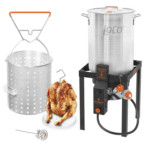 Loco 30Qt Sure Spark Turkey Fryer Aluminum Pot & Lid "Factory Refurbished"