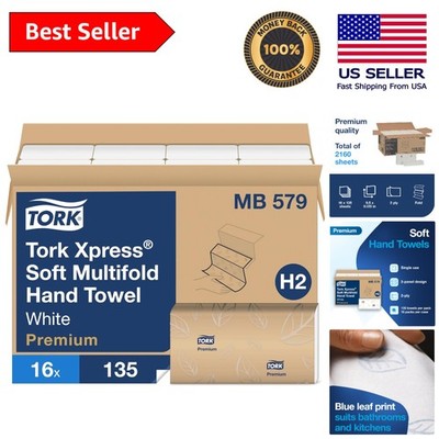 Soft Xpress H2 Multifold Paper Towels - 16 Packs of 135 Biodegradable Sheets