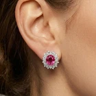 Twinkling Wine Pink Sapphire 10.90Ct 925 Sterling Silver White Gold Earrings