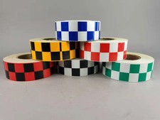 Black/Yellow 45 Metre Roll / 50mm Chequered Self Adhesive Reflective Tape