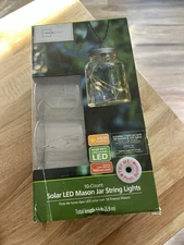 Mainstays Solar LED Mason Jar String Lights Walmart yard outside premium - 10cnt